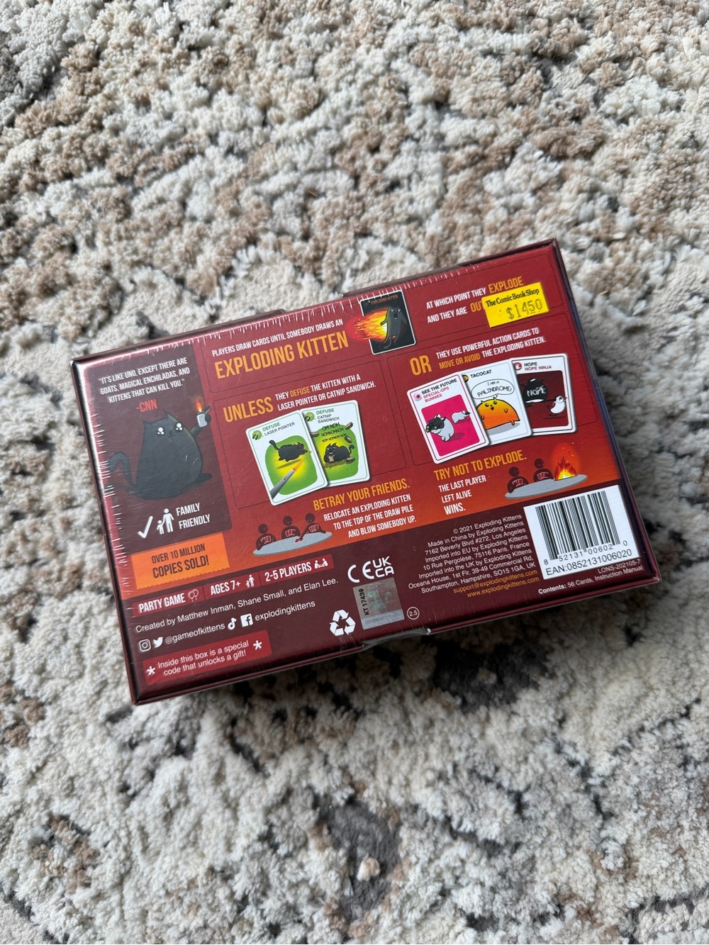 Exploding Kittens Original Edition Card Game - Red - Picture 2 of 2